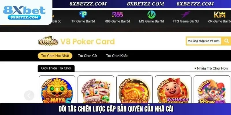 Đối tác chiến lược cấp bản quyền của nhà cái