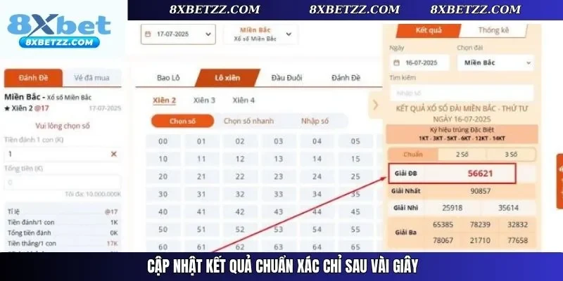 Cập nhật kết quả chuẩn xác chỉ sau vài giây